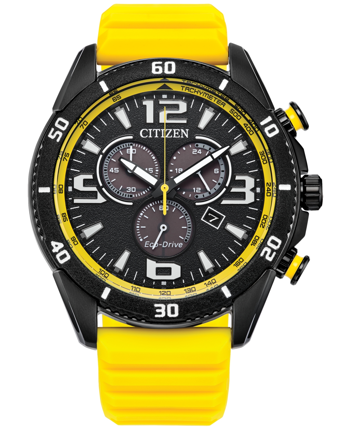 Men's Sport Casual Brycen Yellow Silicone Strap Watch 44.8mm - Yellow