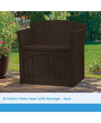 31 Gallon Patio Seat Outdoor Storage and Bench Chair, Java | PB2600J