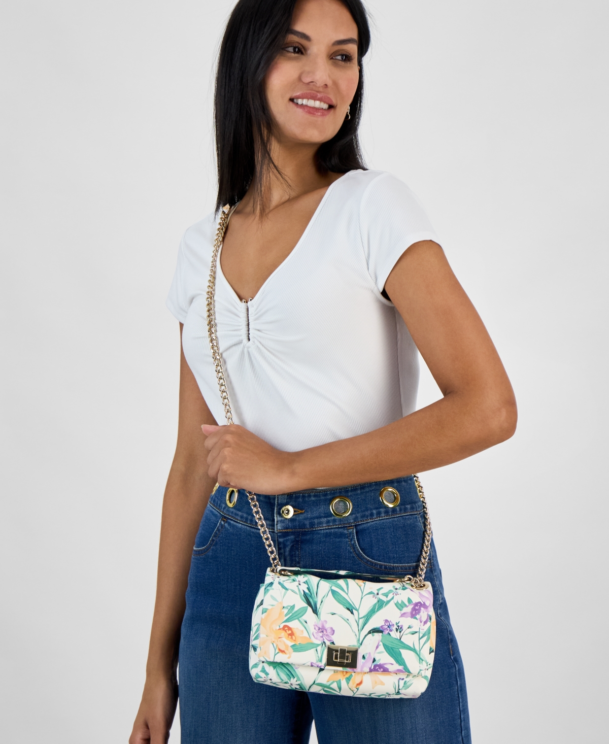 Floral Print Small Ajae Shoulder Bag, Exclusively at Macy's - Plia Garden