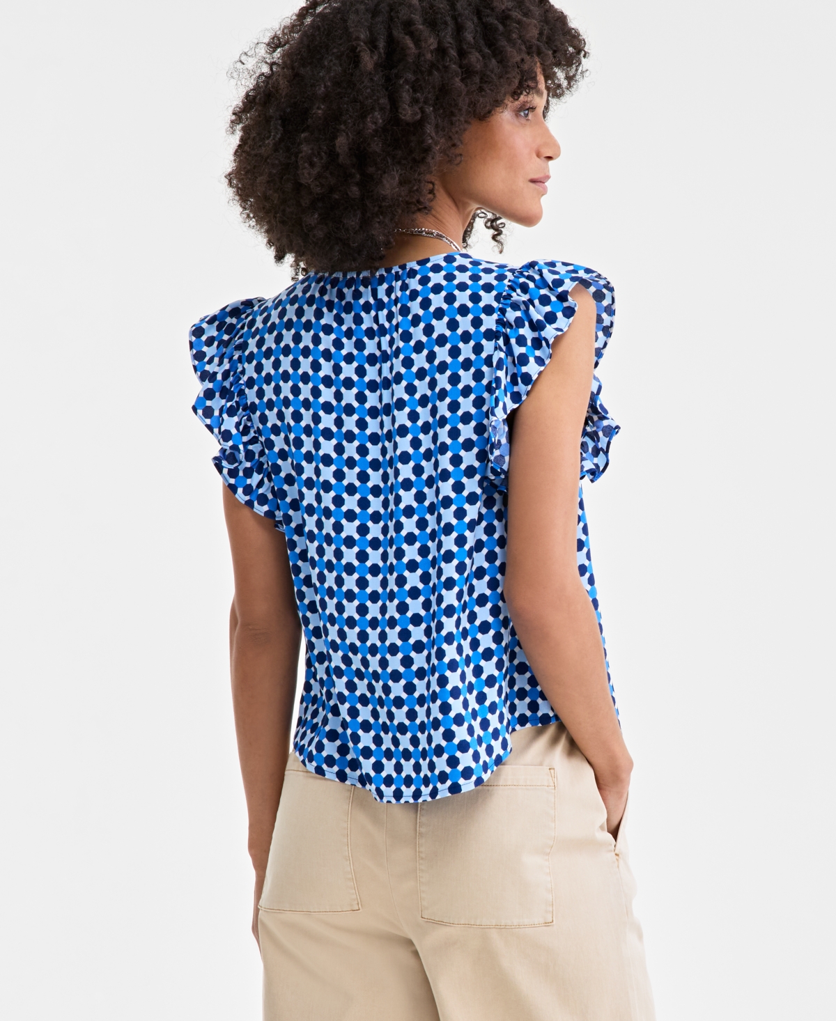 On 34th Women's Textured Sleeveless Ruffle Femme Top, Exclusively At Macy's