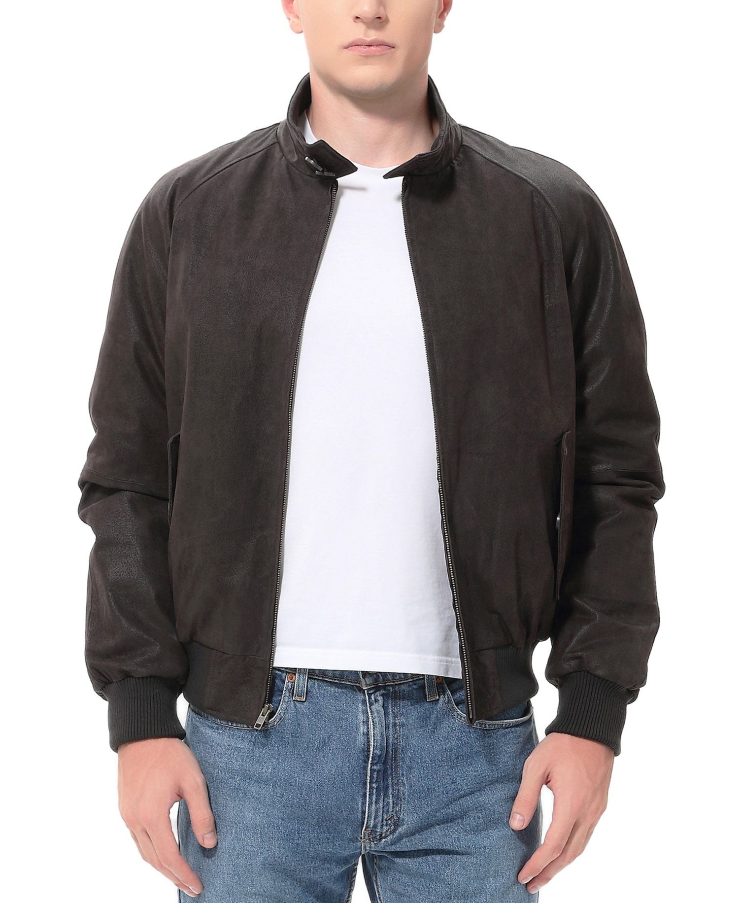 Men's WWII Distressed Leather Bomber Jacket