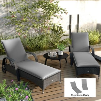 2PCS Chaise Lounge Chair Cushion, 76" x 23"