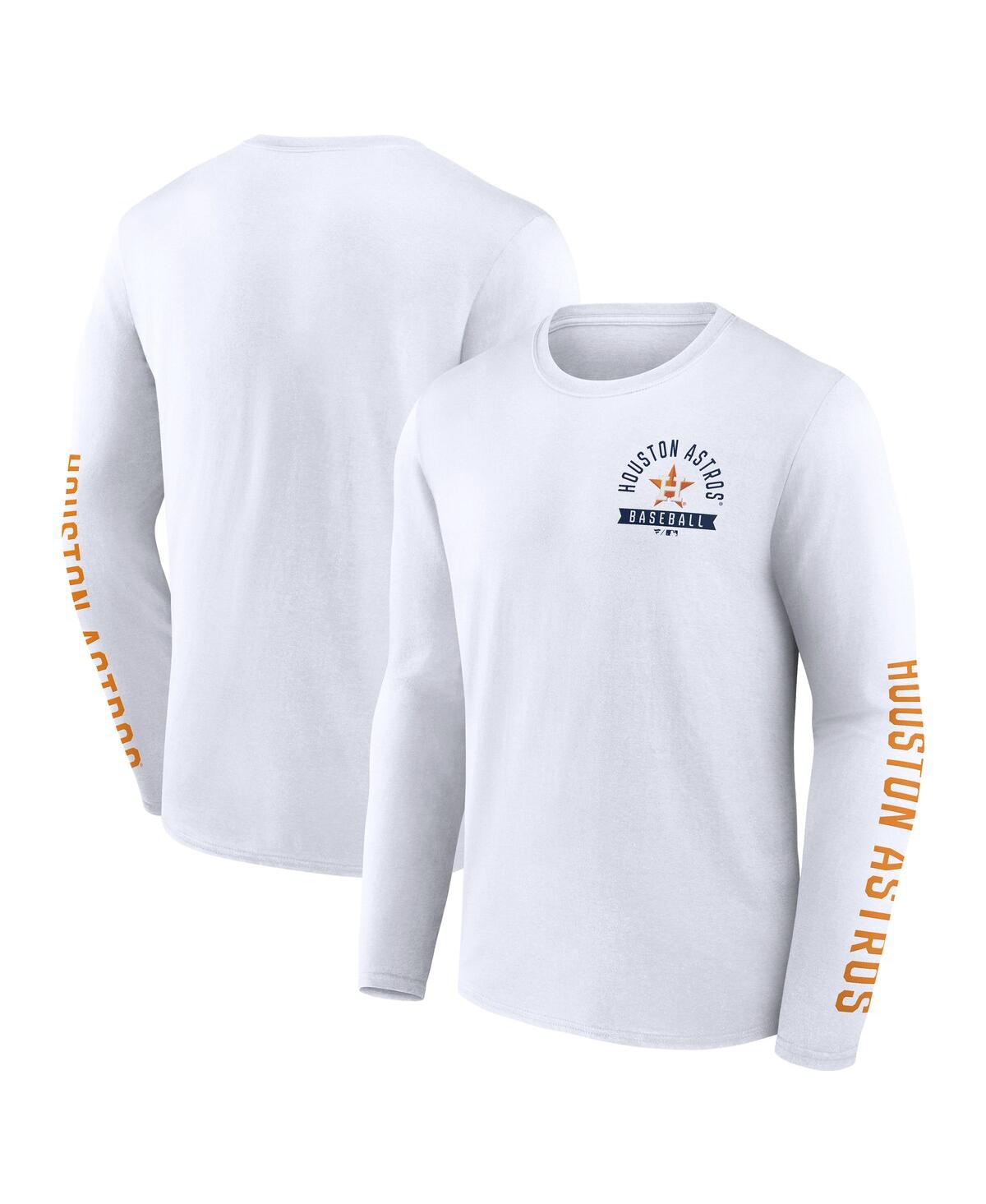 Fanatics Men's White Houston Astros Press Box Long Sleeve T-shirt In White