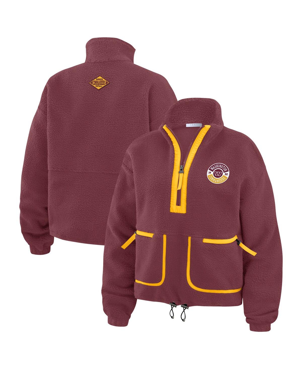Women's Burgundy Washington Commanders Polar Fleece Half-Zip Jacket - Burgundy