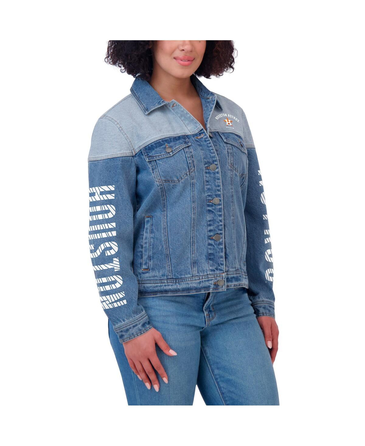 WEAR BY ERIN ANDREWS WOMEN'S HOUSTON ASTROS FULL-BUTTON DENIM JACKET 
