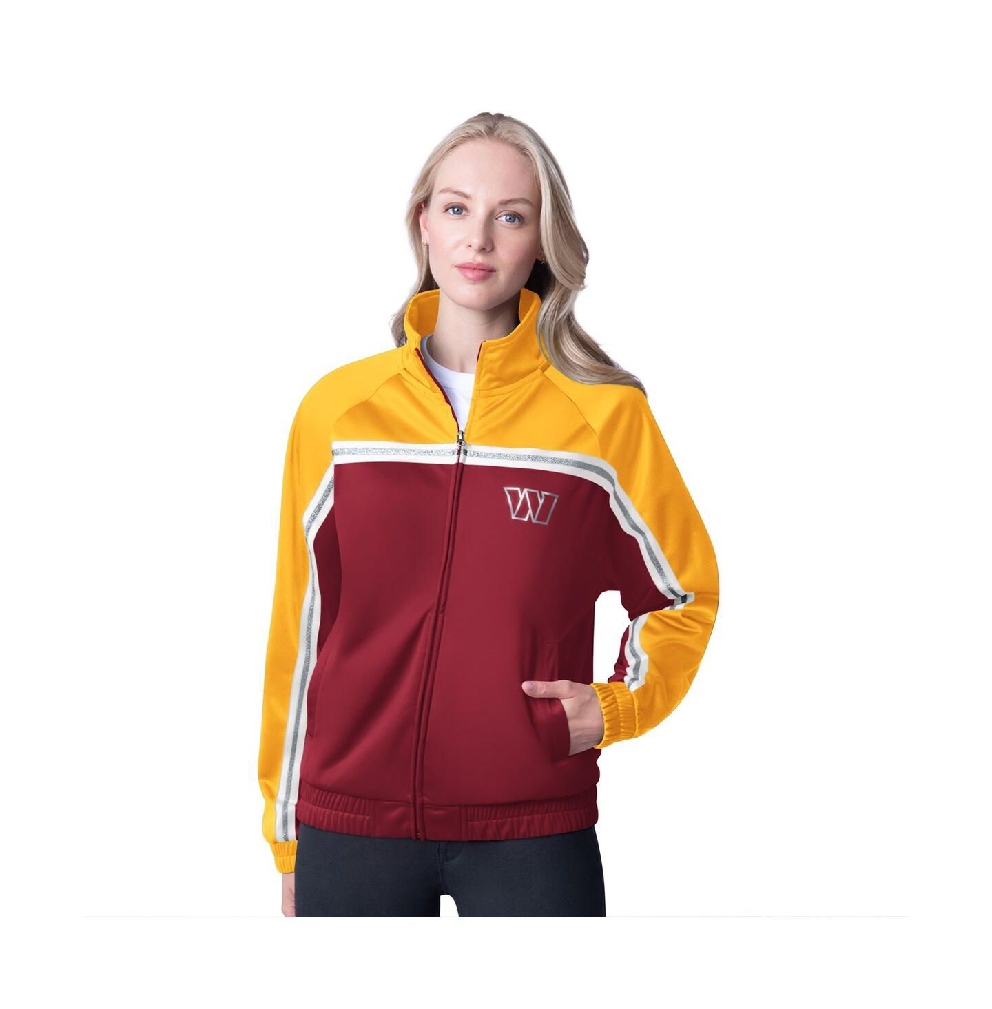 Женская куртка G-III 4Her by Carl Banks Burgundy Washington Commanders Post Game Full-Zip Track Jacket — фото 1