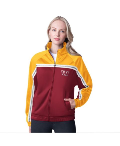 Женские куртки G-III 4Her by Carl Banks Women's Burgundy Washington Commanders Post Game Full-Zip Track Jacket