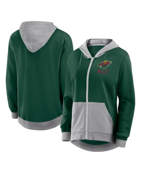 Женское худи Logo Athletic Green Minnesota Wild Hit It French Terry Full-Zip