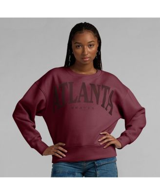 Women's Burgundy Atlanta Braves Elements Flow Pullover Sweatshirt