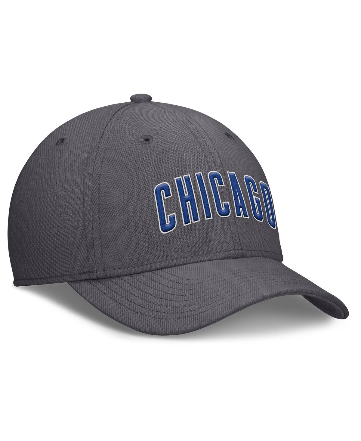 Nike Men's Gray Chicago Cubs Swoosh Performance Flex Hat In Gray