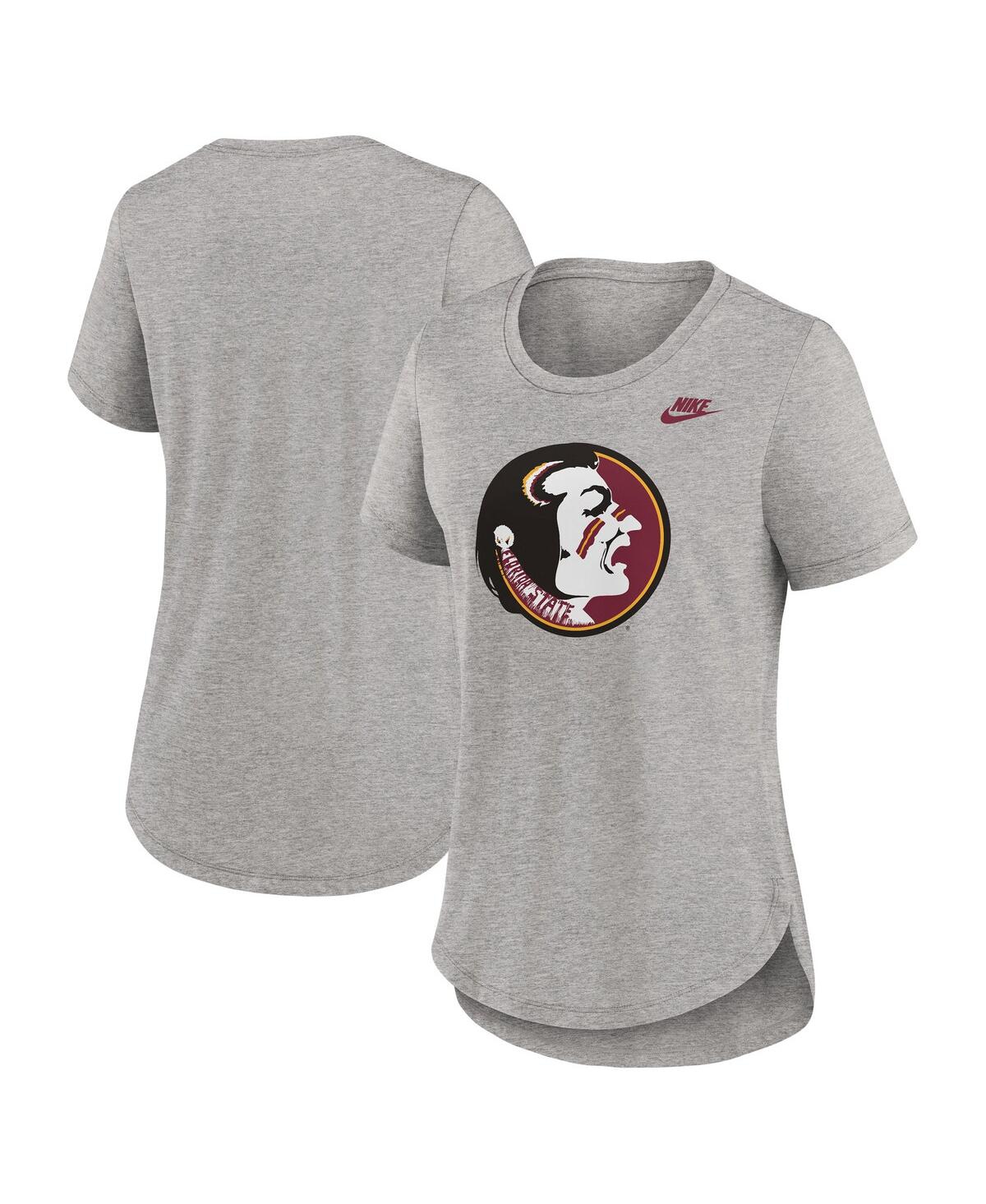 Nike Women's Heather Gray Florida State Seminoles Legacy Tri-blend T-shirt In Heather Gray