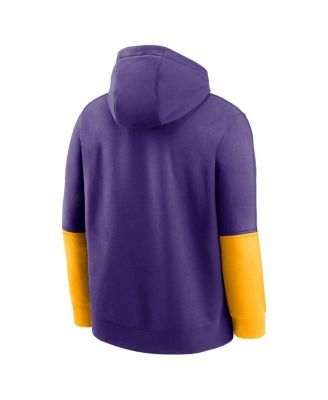Men's Purple/Gold LSU Tigers 2024 Sideline Club Pullover Hoodie