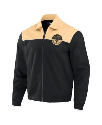 Darius Rucker Collection by Men's Black/Tan New York Mets Canvas Bomber Full-Zip Jacket