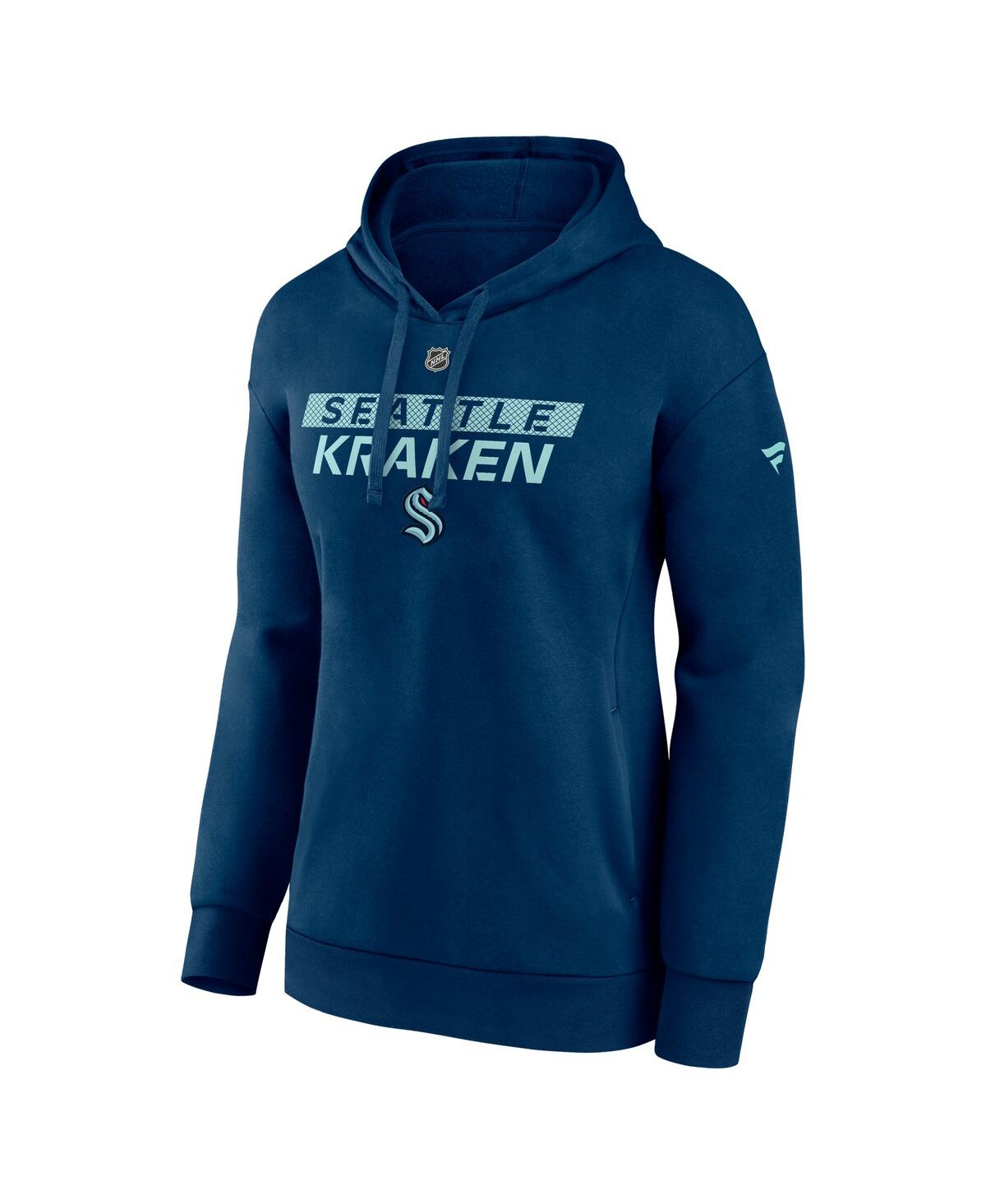 Fanatics Women's Navy Seattle Kraken Authentic Pro Core Primary Fleece Pullover Hoodie In Navy