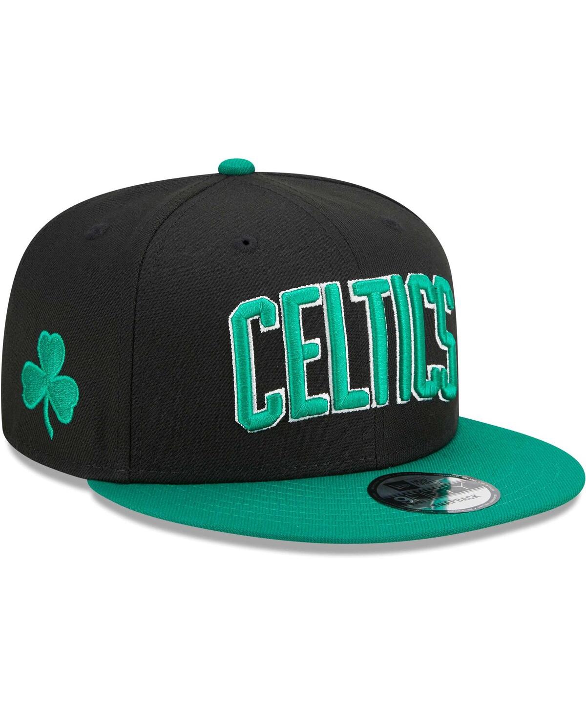 New Era Men's Black/Green Boston Celtics Jersey Hook Statement Edition 9FIFTY Snapback Hat - Black/Green