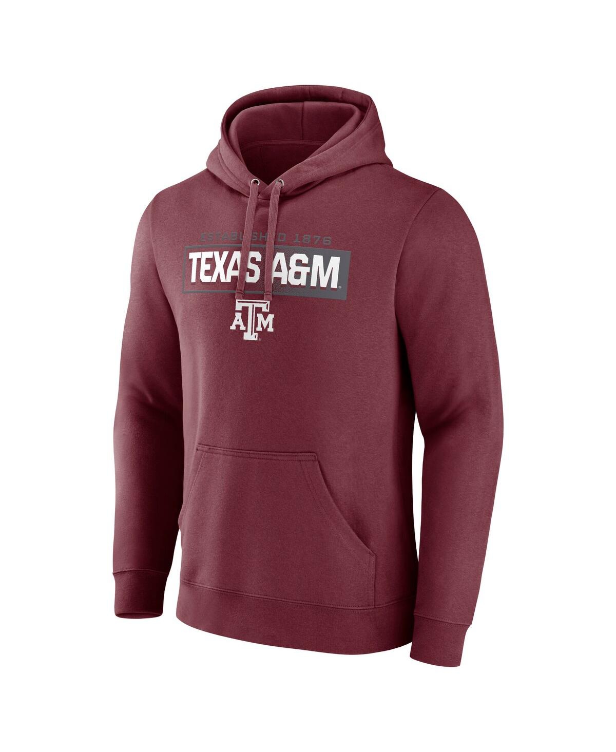 Fanatics Men's Maroon Texas A&m Aggies Iconic Fleece Down The Field Pullover Hoodie In Maroon