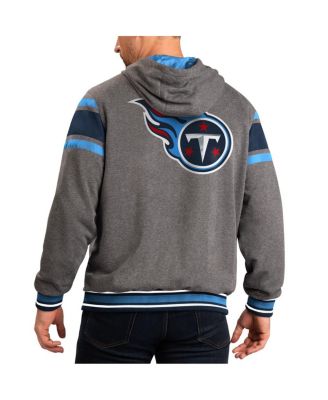 Men's Gray/Navy Tennessee Titans Extreme Full Back Reversible Hoodie Full-Zip Jacket