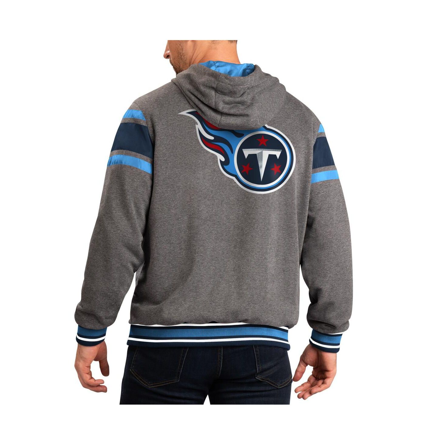 Мужская куртка G-III Sports by Carl Banks Gray/Navy Tennessee Titans Extreme Full Back Reversible Full-Zip — фото 3
