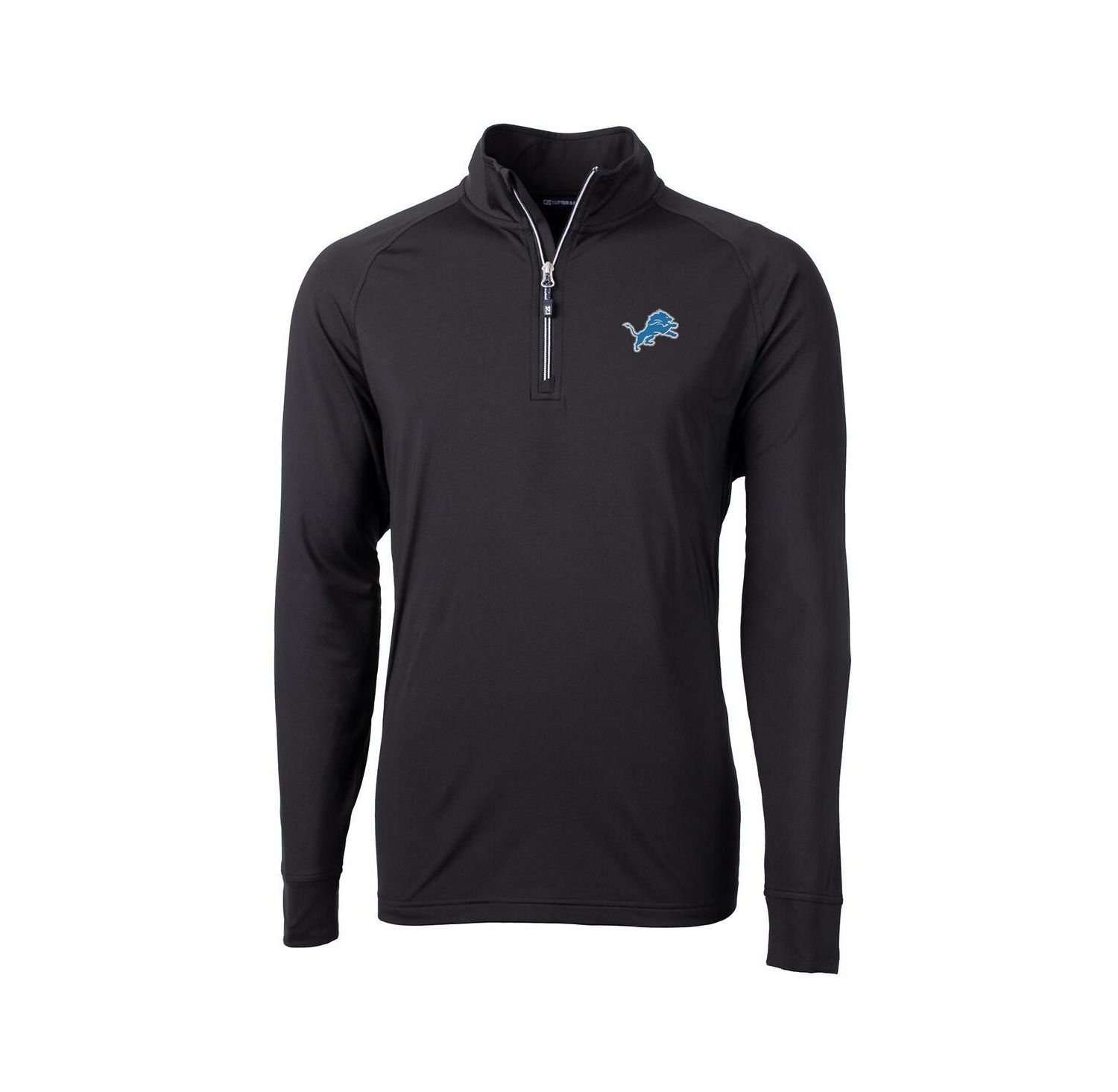 Men's Black Detroit Lions Adapt Eco Knit Quarter-Zip Pullover Jacket