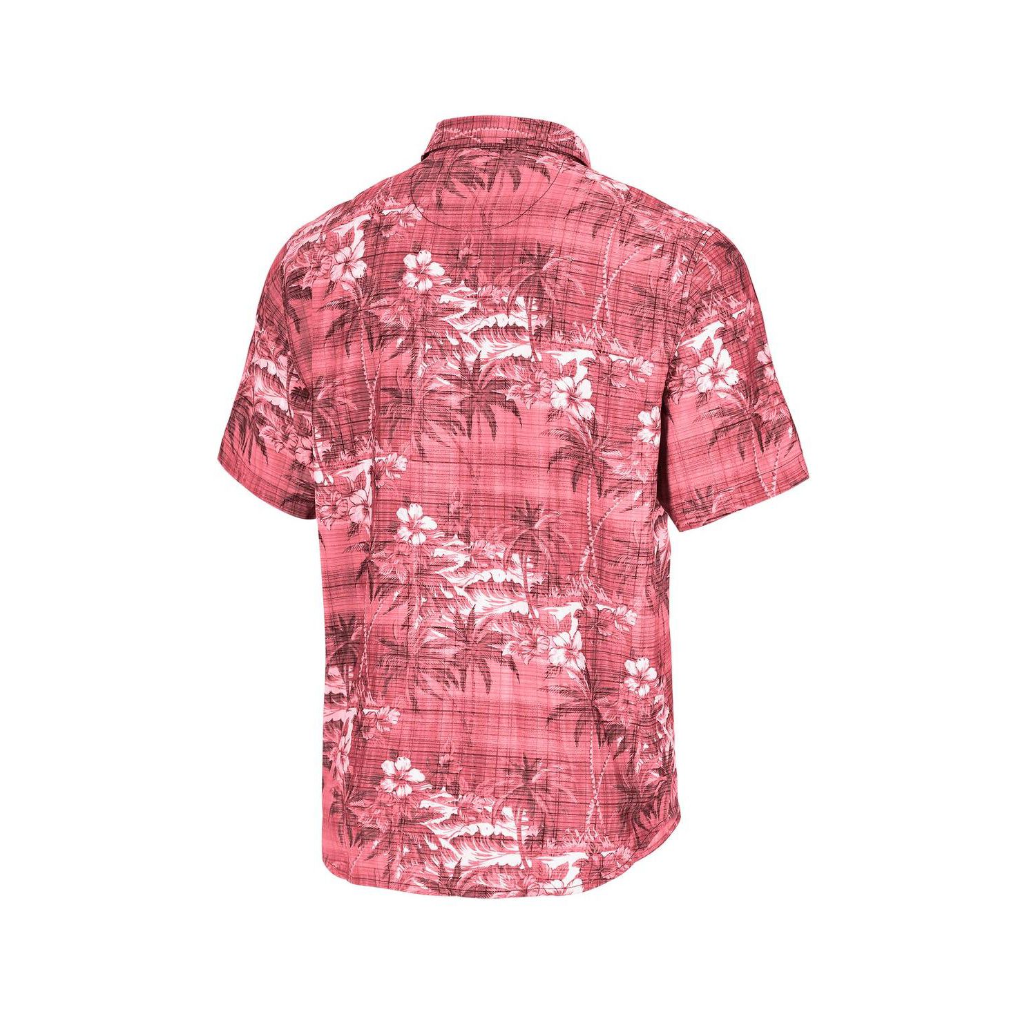 Men's Red Kansas City Chiefs Coconut Point Isla Palmetta Camp Button-Up Shirt