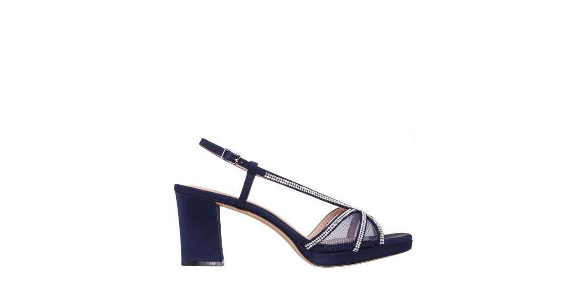 Nina Summer Slingback Platform Sandal In Navy