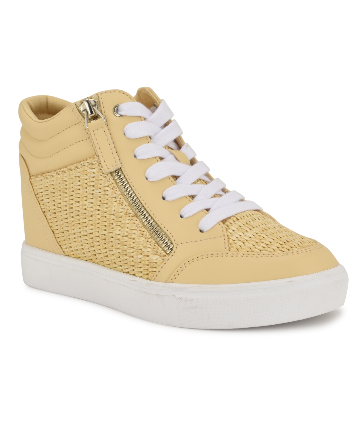 Women's Tons High Top Hidden Wedge Sneakers - Light Natural Woven