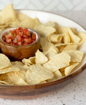 Wood Plus Collection Chip and Dip Serving Bowl, Set of 2