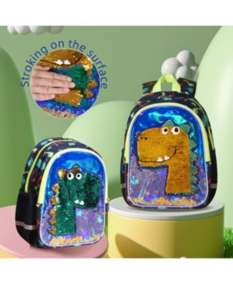 Toddler Dinosaur Backpack Reversible Sequins