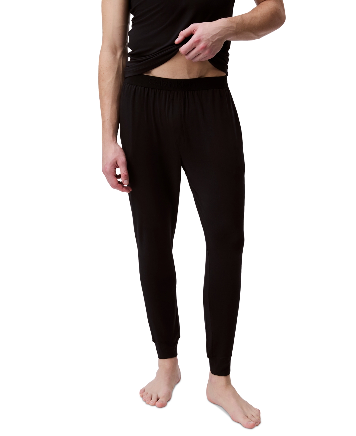 Calvin Klein Men's Ultrasoft Stretch Sleep Pants In Black