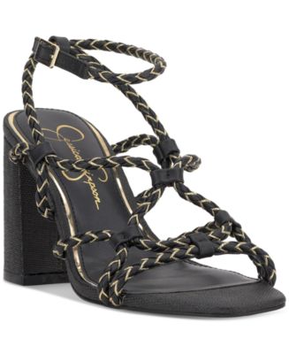 Jessica Simpson ☆ Azimma 編み込みブロックヒールサンダル Jessica Simpson Azimma Braided Detail Strappy Block Heel