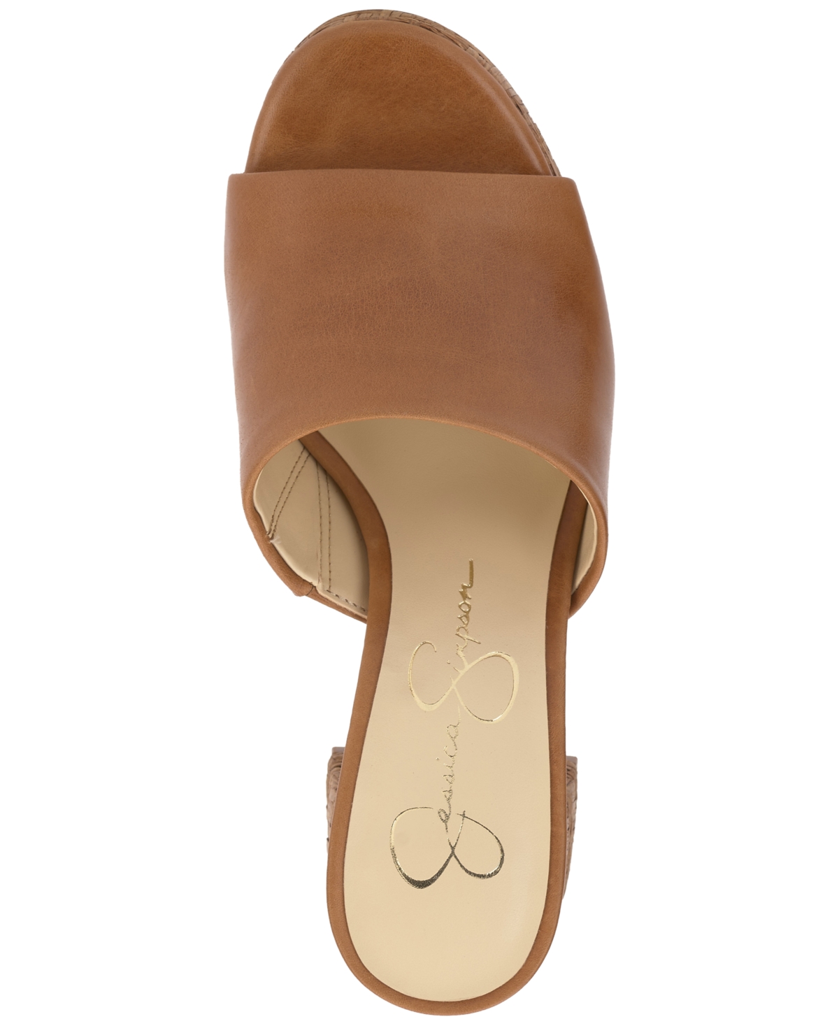 Jessica Simpson Kashet Platform Slide Sandal In Brown Sugar Smooth