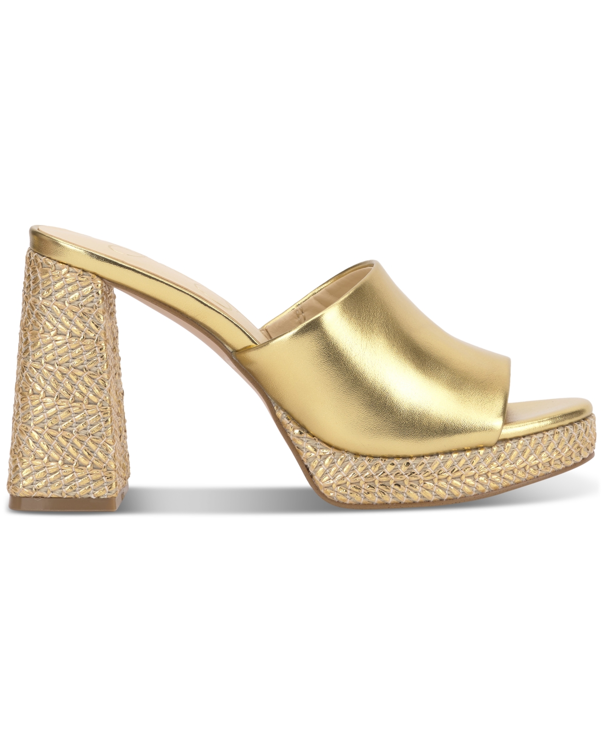 Jessica Simpson Kashet Platform Slide Sandal In Gold Smooth