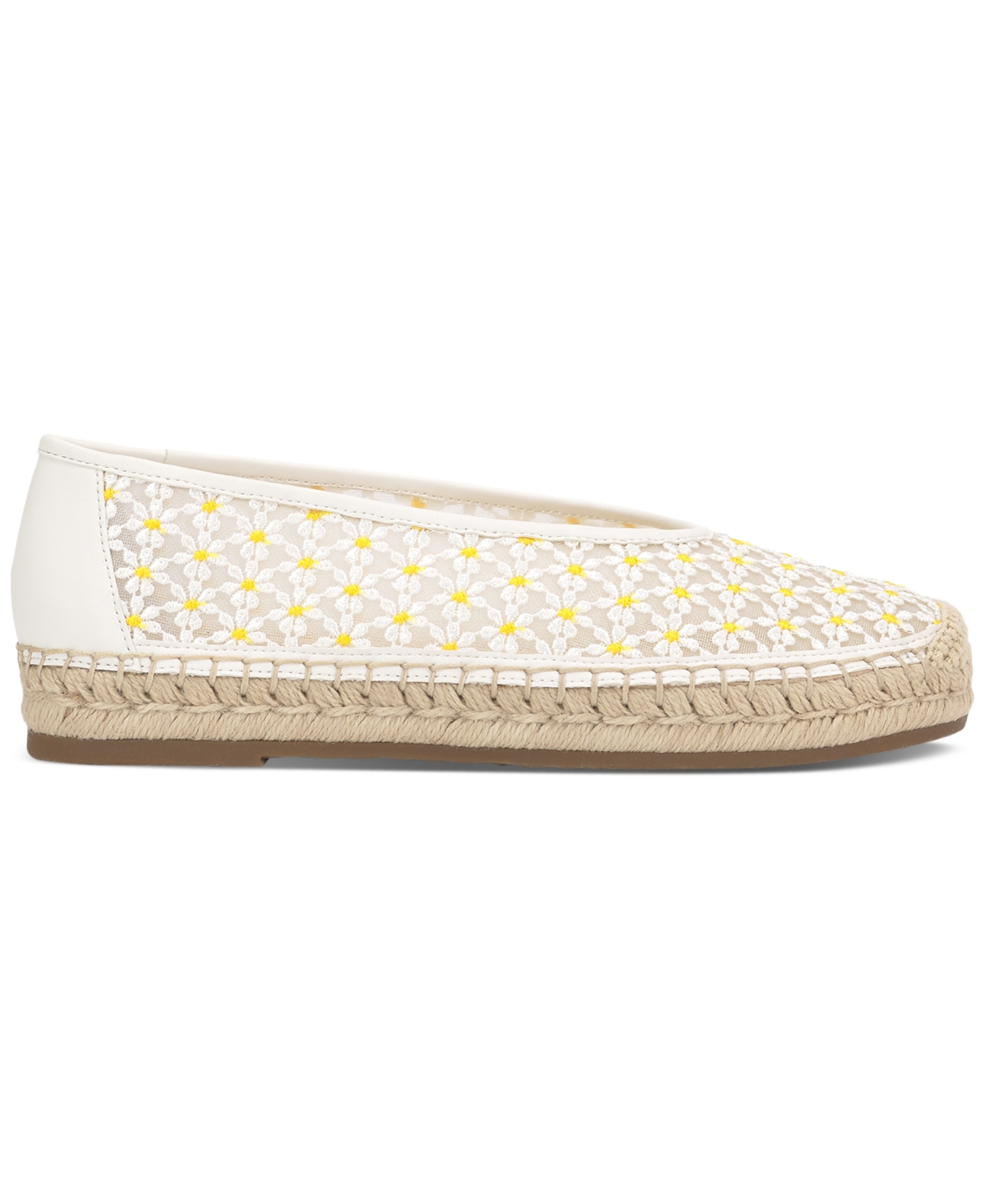 Jessica Simpson Women's Lucciea Mesh Espadrille Flats In White Daisy Mesh