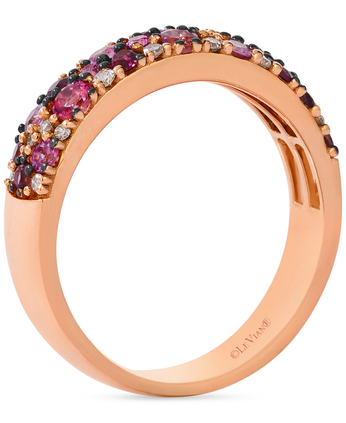 Le Vian Multi-gemstone (1 Ct. T.w.) & Nude Diamond (1/10 Ct. T.w.) Cluster Ring In 14k Rose Gold In Rose Gold