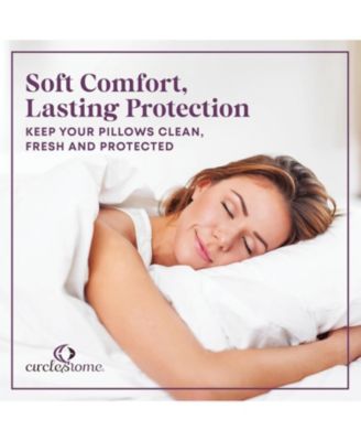 100% Cotton Queen Size Pillow Protector with Zipper  - (2 Pack)