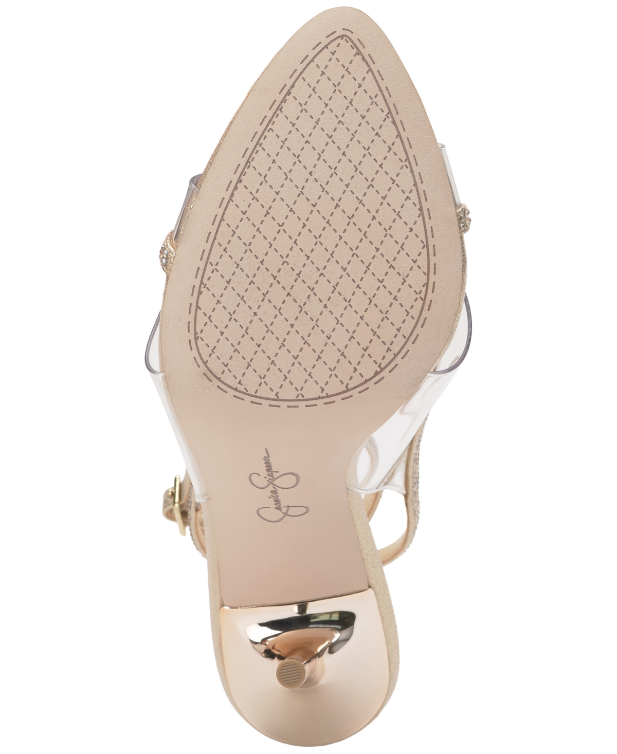 Jessica Simpson Women's Novina Embellished Stiletto Dress Sandals In Clear,champagne