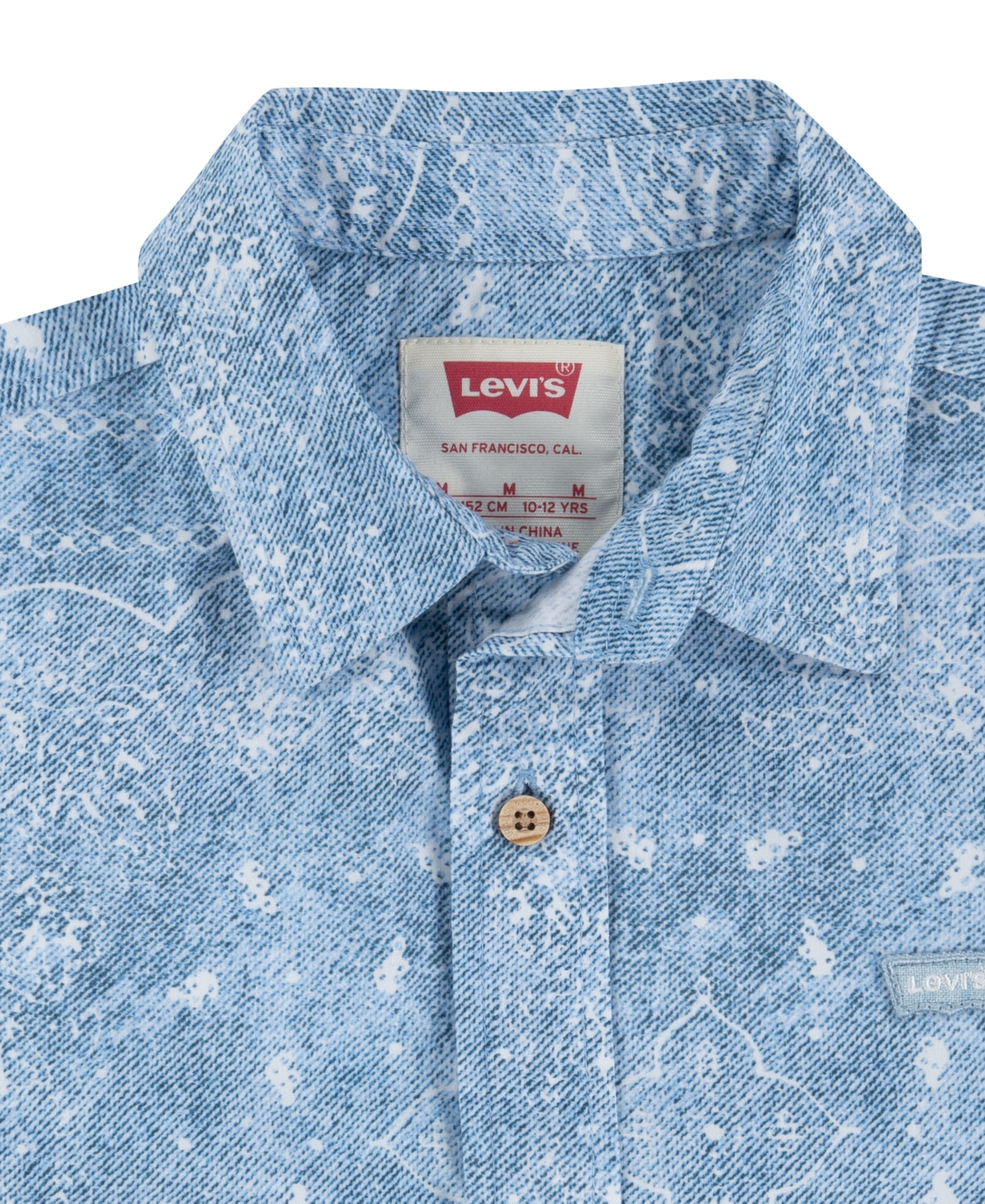 LEVI'S BIG BOYS BANDANA WOVEN SHIRT 