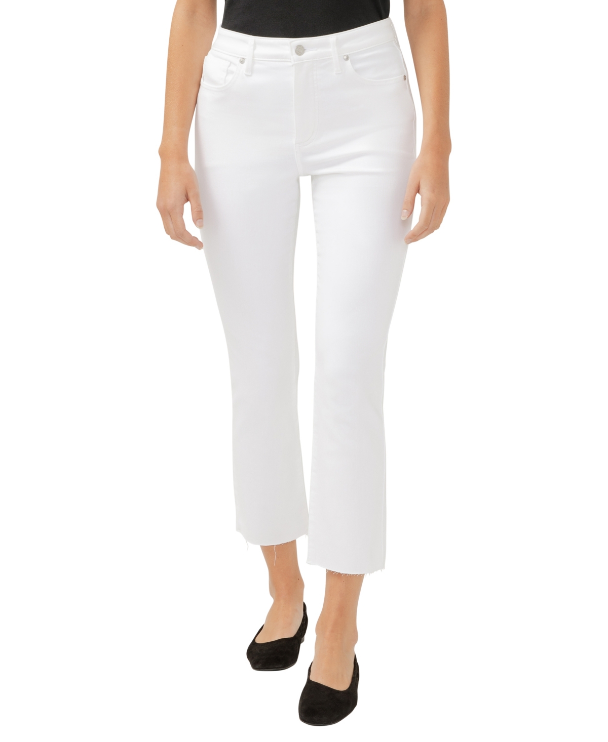 Women's Isbister High Rise Ankle Straight Leg Luxe Stretch Jeans - White