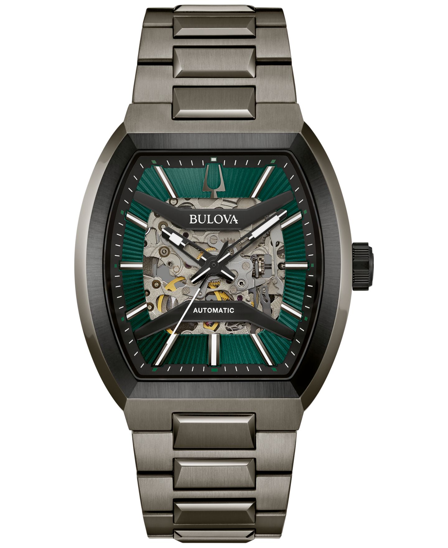 Мужские часы Bulova Maquina Automatic Gray Stainless Steel Bracelet Watch 40mm — фото 1