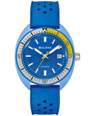 Bulova - Men's Classic Blue HNBR Rubber Strap Watch 41mm