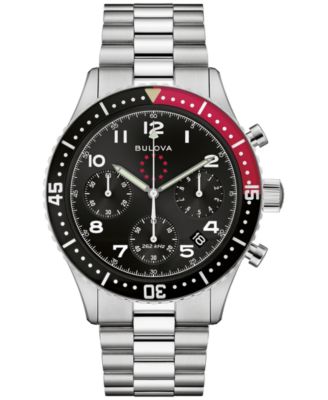 Bulova - Special Edition Men's Marine Star Heritage Chronograph Stainless Steel Bracelet Watch 43mm