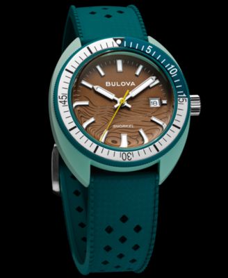 Men's Snorkel Green HNBR Rubber Strap Watch 41mm