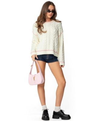 Womens Eleni Cable Knit Sweater