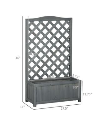 46" Wooden Raised Garden Bed with Trellis for Vegetables