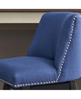 26" Upholstered Swivel Bar Stools Set of 2, Modern Linen Fabric Counter Stools-The Pop Home