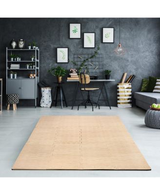 Thick 3/8-inch Wood Grain Floor Foam Tile Mats (16 Tiles,16 Sq ft - Light Pine)