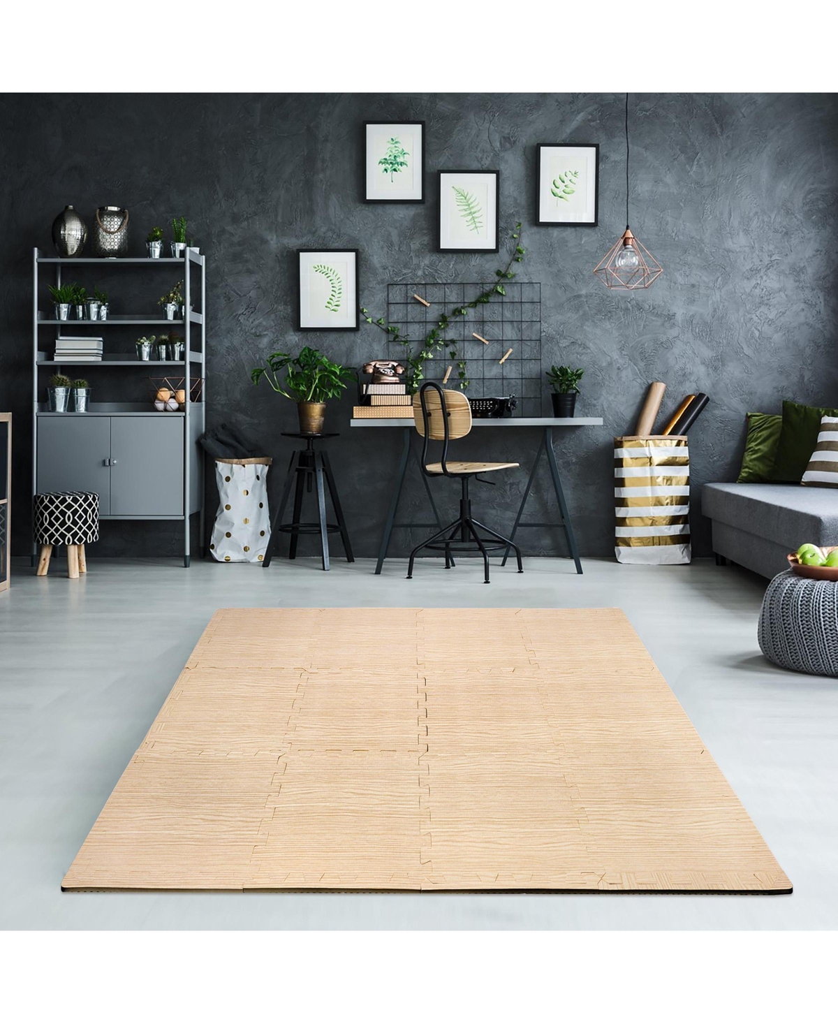 Sorbus Thick 3/8-inch Wood Grain Floor Foam Tile Mats (16 Tiles,16 Sq ft
