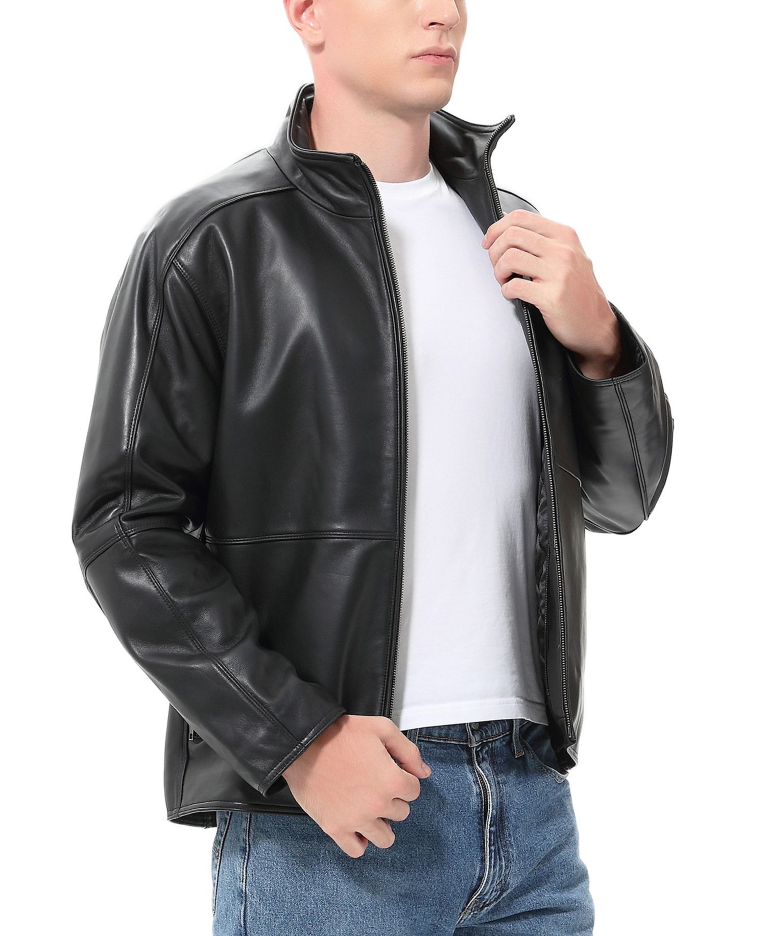 Men Blake Leather Hipster Jacket