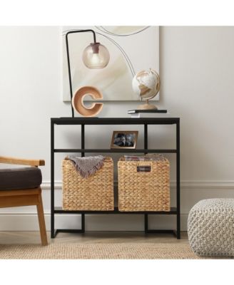 13&amp;quot; x 13&amp;quot; Water Hyacinth Storage Baskets, Espresso - Set of 2 Collapsible Cube Organizers, Woven Bins for Bathroom, Bedroom, Laundry, Pantry, Shelves