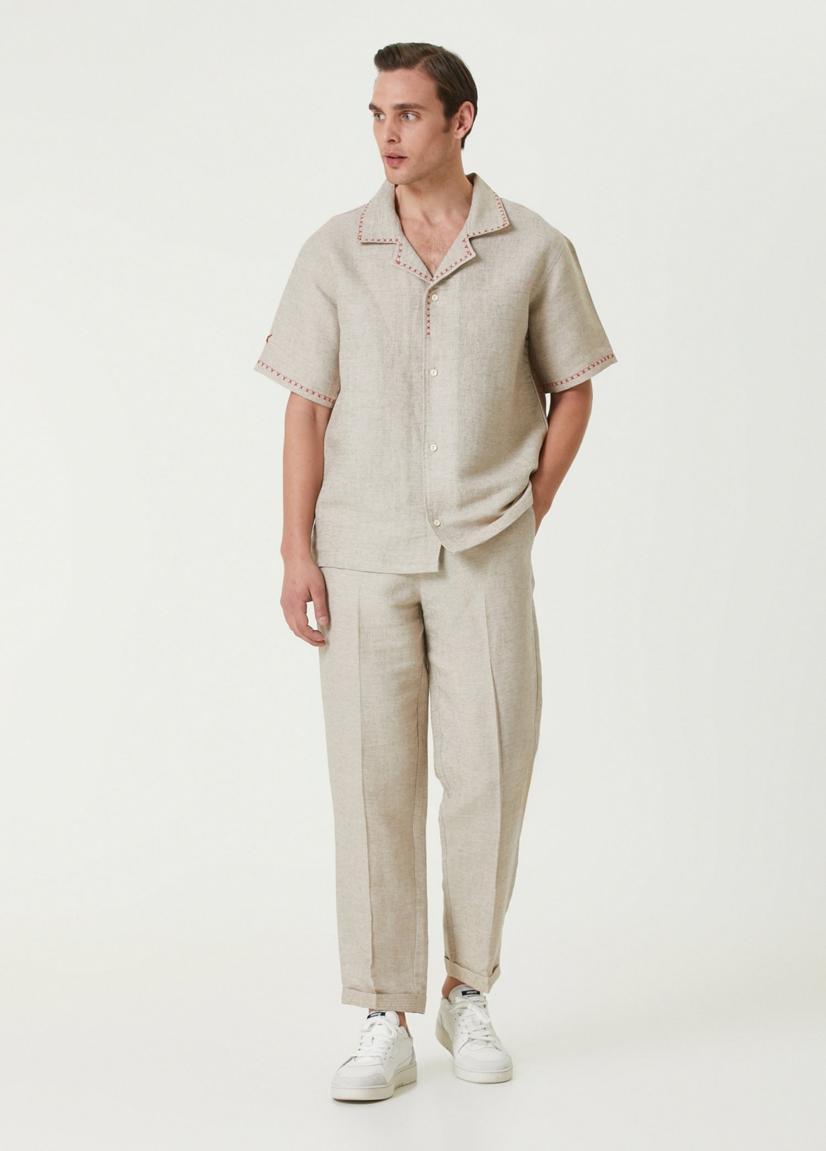 Men's Free Heaven Linen Casual Pant - Beige